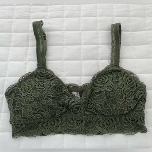 MUDD Lace Olive Green Padded Bralette Size Small
